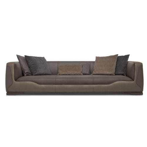 Divano contemporaneo - V133 - Aston Martin - in pelle / marrone / 4 posti