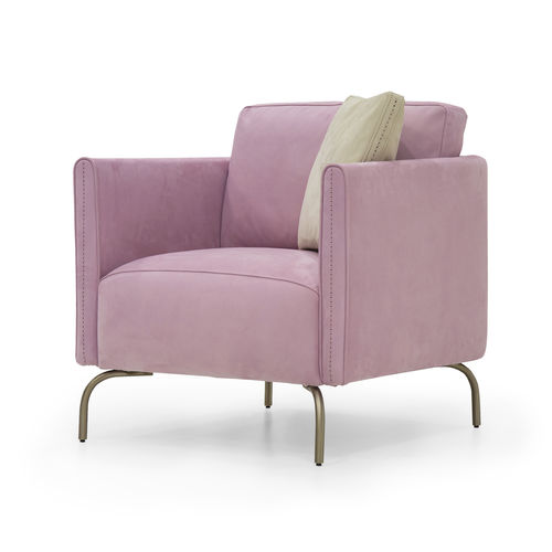 Poltrona contemporanea - V257 - Aston Martin - in pelle / in metallo dorato / rosa