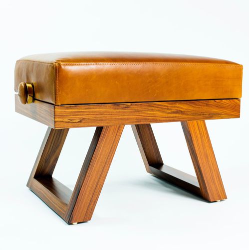 Divanetto imbottito contemporaneo - Arthur - KAUNUS DESIGN, S.L. - in pelle / in schiuma ad alta densità rivestita / con supporto in legno