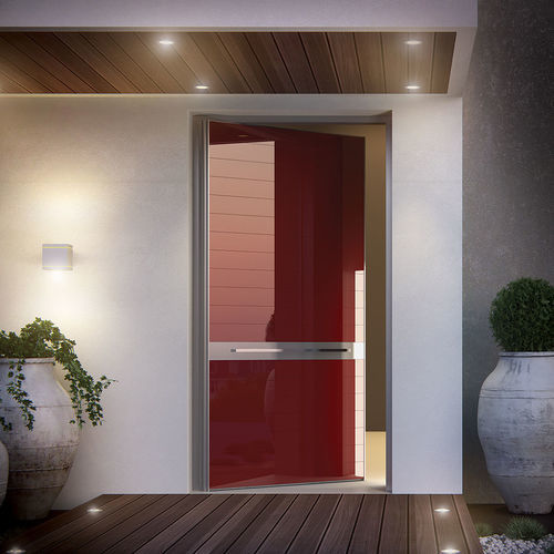 Porta per esterni - RABEL 8000 - RABEL SYSTEMS - in alluminio / a bilico / contemporanea