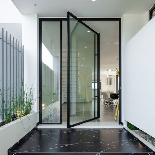 Porta per esterni - RABEL 8700  - RABEL SYSTEMS - in composito / scorrevole / contemporanea