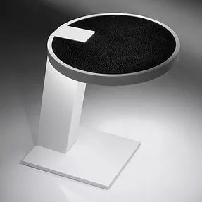 Tavolo d'appoggio contemporaneo - RIALTO - pasut design - in Corian® / con base in Corian® / rotondo
