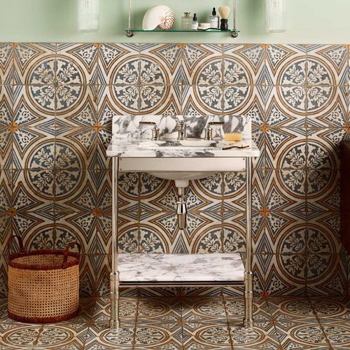 Lavabo autoportante - DAD9099 - Drummonds - in marmo / in metallo / rettangolare