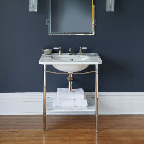 Lavabo con piedi - DAD9082 - Drummonds - in marmo / con scaffale integrato / rettangolare