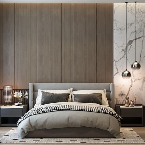 Letto a scomparsa - Tugra Mobilya - matrimoniale / contemporaneo / imbottito