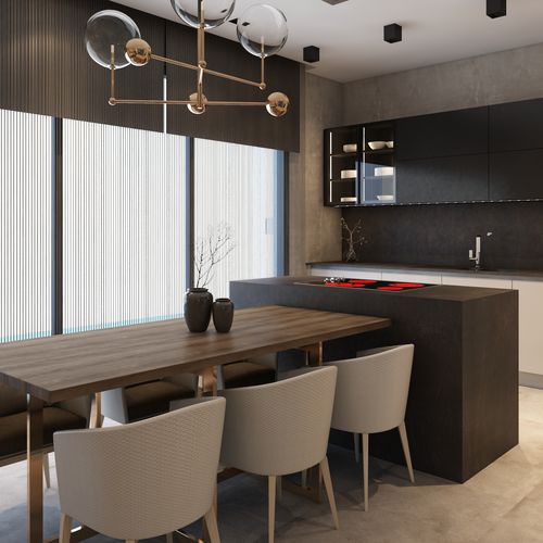 Cucina contemporanea - Tugra Mobilya - in legno / con isola