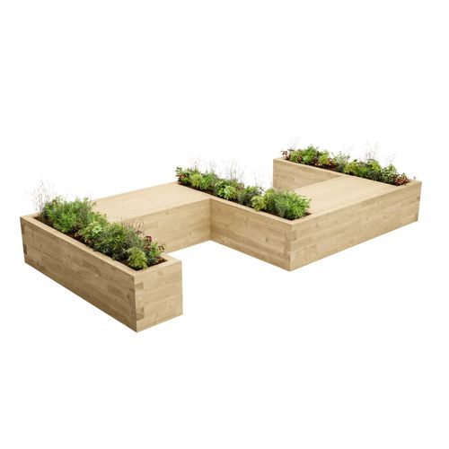 Fioriera in pino - CANISP S - WoodBlocX Ltd - rettangolare / su misura / modulabile