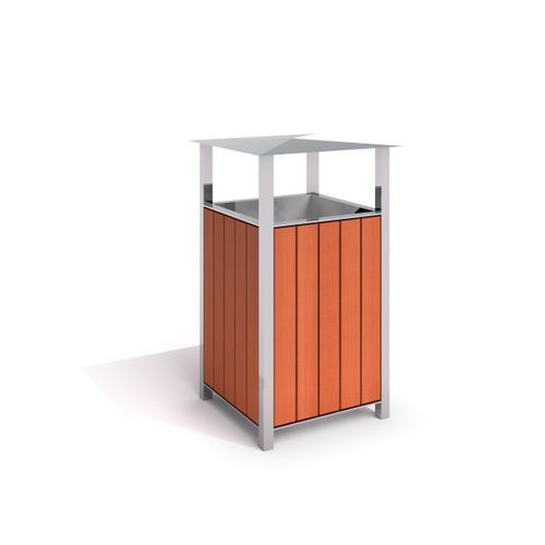Portarifiuti pubblico - URBAN FURNITURE : SAFIRO - Inter System - da terra / in acciaio inossidabile / in legno
