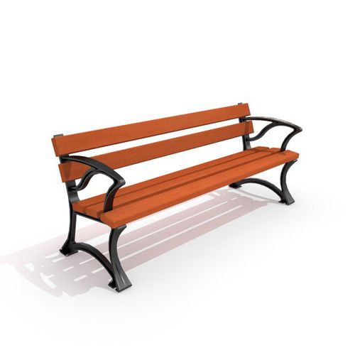 Panca per spazi pubblici classica - URBAN FURNITURE : BERILIO - Inter System - in legno / in ghisa / con schienale