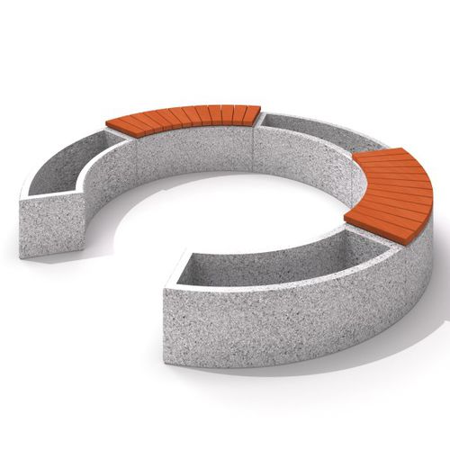 Panca per spazi pubblici contemporanea - URBAN FURNITURE : KVARCO - Inter System - in legno / in calcestruzzo / modulare