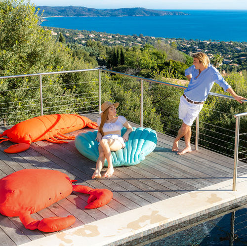 Poltrona a sacco design originale - XL SEASHELL  - MX HOME - in tessuto / sfoderabile / blu