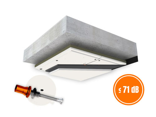 Pannello fonoisolante per soffitto - C-MUTE SYSTEM&trade; 63 - DECIBEL PLC - rettangolare / aspetto metallo / bianco