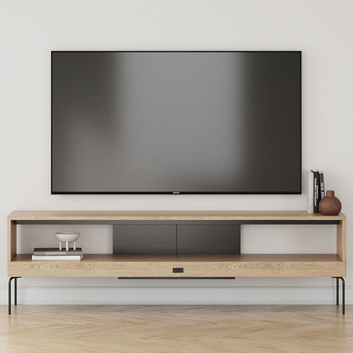 Mobile porta TV design minimalista - Ehe - Kaissu - lowboard / con ripiani / in rovere