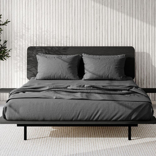Letto matrimoniale - Ída - Kaissu - design minimalista / con testiera / con comodini