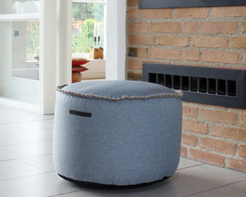 Pouf contemporaneo - RETROIT : MEDLEY - SACKit - in poliestere / tondo / 100% riciclabile