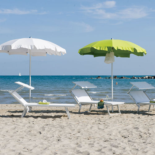 Ombrellone rotondo - SILICE SEASIDE - Eredi di Pozza, IL PARCO - palo centrale / in tessuto / in alluminio