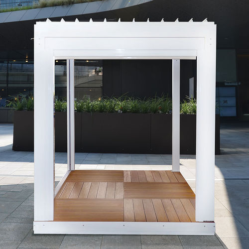 Pergola autoportante - BIO SPACE - Eredi di Pozza, IL PARCO - in alluminio / in vetro / a lamelle orientabili