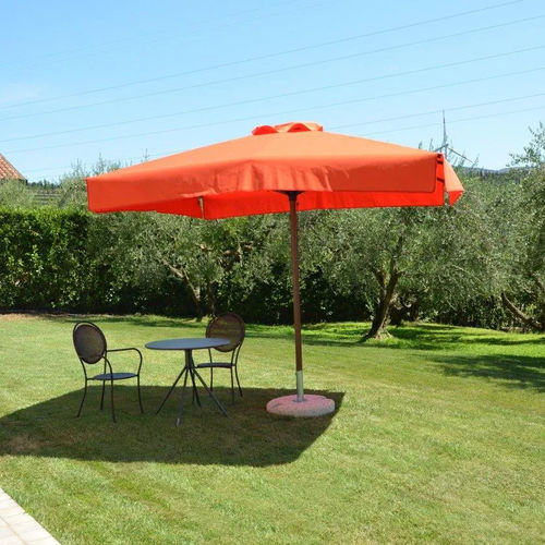 Ombrellone quadrato - Corallo Glamour - Eredi di Pozza, IL PARCO - rettangolare / palo centrale / in metallo