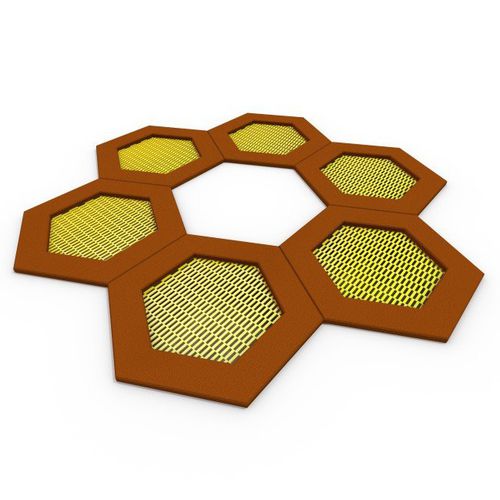 Trampolino per parco giochi - BAT 11 / 13 / 15 - Tiptiptap - esagonale / da esterno