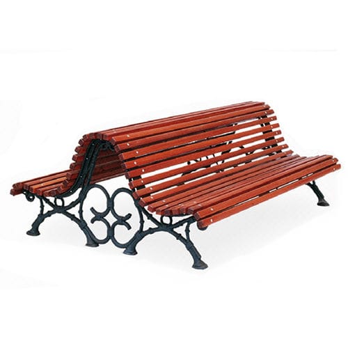 Panca per spazi pubblici classica - ROMANTICO DOUBLE  - Tiptiptap - in legno / in ghisa / a doppia seduta