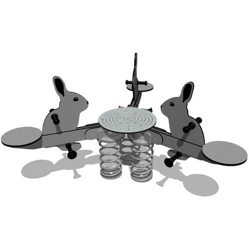 Gioco a molla in acciaio galvanizzato - RABBITS - Tiptiptap - in HDPE / animale / 3 posti