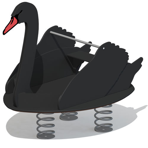 Gioco a molla in acciaio - BLACK SWAN  - Tiptiptap - in HDPE / in legno compensato / animale