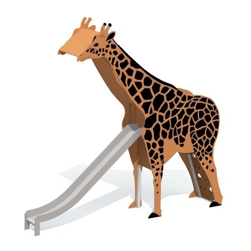 Scivolo dritto - GIRAFFE  - Tiptiptap - per parco giochi / in acciaio inossidabile