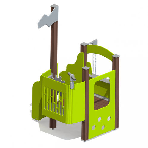Struttura ludica per parco giochi - SKIFF MINI  - Tiptiptap - impiallacciata in legno / in HDPE / musicale