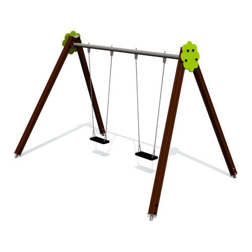 Altalena impiallacciata in legno - BELL-FLOWER - Tiptiptap - in metallo / in HDPE / per parco giochi