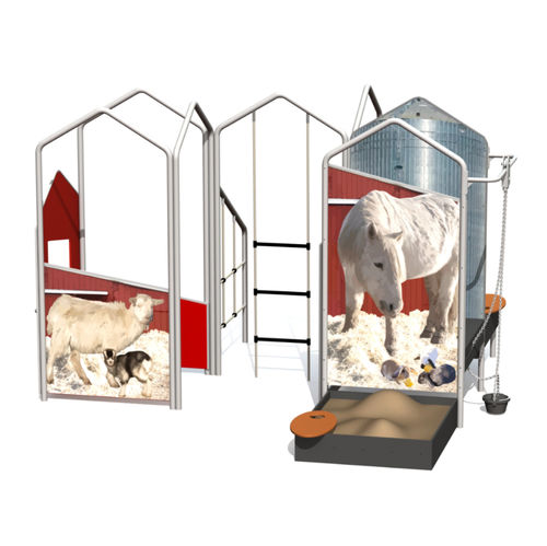 Struttura ludica per parco giochi - FARMING COMPLEX MEDIUM  - Tiptiptap - in metallo / in acciaio inossidabile / in compensato