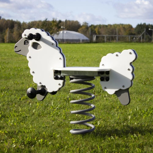 Gioco a molla in acciaio galvanizzato - SHEEP - Tiptiptap - in HDPE / animale / monoposto