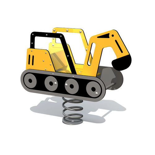 Gioco a molla in acciaio galvanizzato - EXCAVATOR  - Tiptiptap - in HDPE / trasporto / monoposto