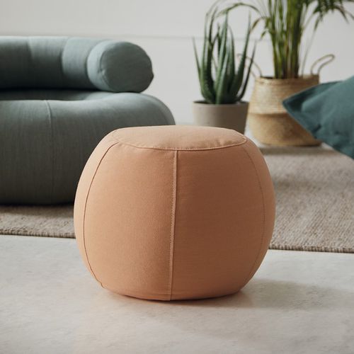 Pouf contemporaneo - PERLA - OGO - in tessuto / tondo / imbottito