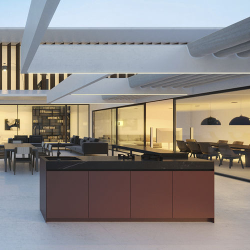Cucina da esterno - N2 LACQUERED - Novara Outdoor Kitchens - contemporanea / in pietra ricostituita / in acciaio inossidabile