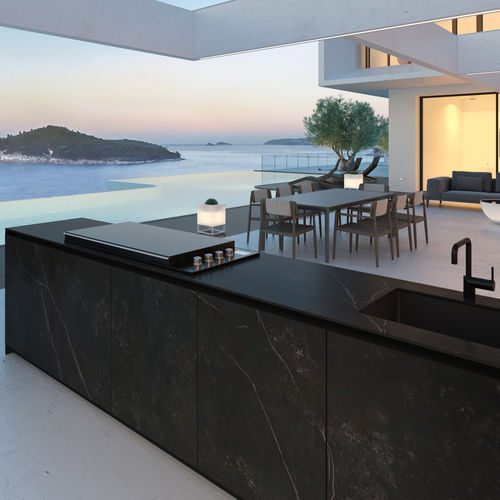 Isola cucina da esterno - N1 SYSTEM - DEKTON - Novara Outdoor Kitchens - di grandi dimensioni / nera
