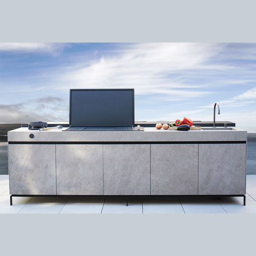 Isola cucina in pietra - AIR System - Novara Outdoor Kitchens - in metallo / in gres porcellanato / di misura media
