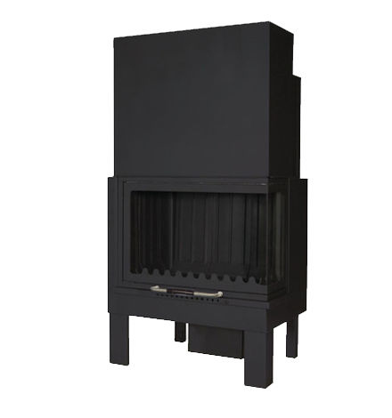 Focolare chiuso a legna - ANGOLARE 80 R/L - LineaVz - ad angolo / in acciaio / in vetro