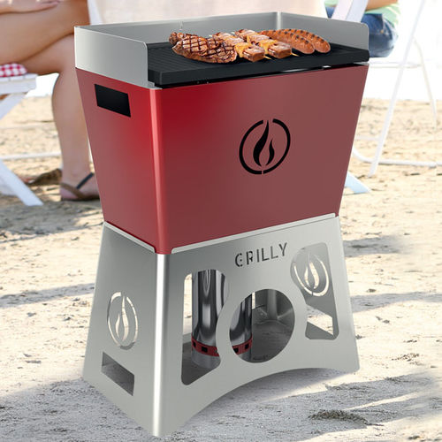 Barbecue a pellet - GRILLY - LineaVz - da terra / in acciaio inossidabile / in ghisa