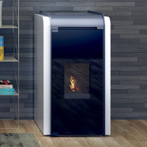 Termostufa a pellet - CALYPSO 24 - LineaVz - contemporanea / in acciaio / in cromo