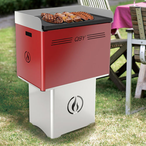 Barbecue a carbonella - QBY - LineaVz - da terra / in acciaio inossidabile