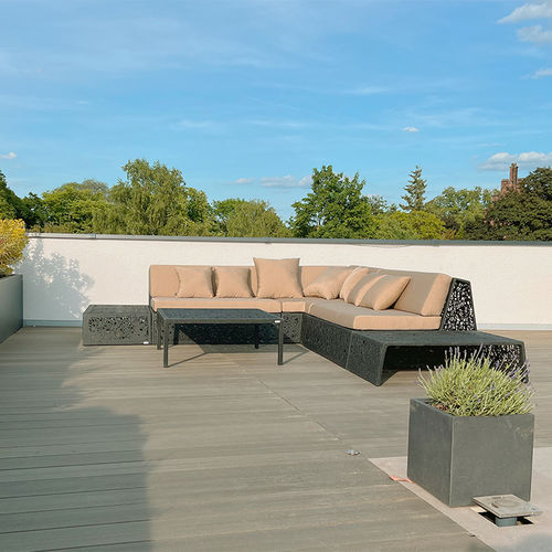 Set lounge da giardino contemporaneo - LAVA LOUNGE - Unknown Nordic - in tessuto / in pietra lavica / in fibra di basalto