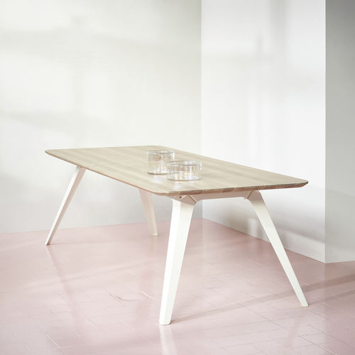 Tavolo contemporaneo - FOLD - puik - in rovere / con supporto in acciaio / rettangolare