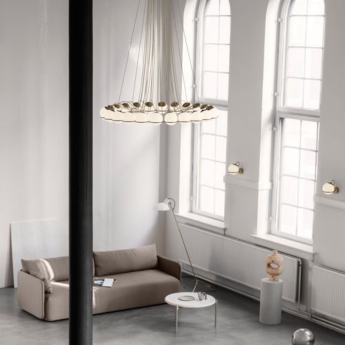 Lampadario contemporaneo - 2109 - Astep - in vetro opalescente / in acciaio / contract