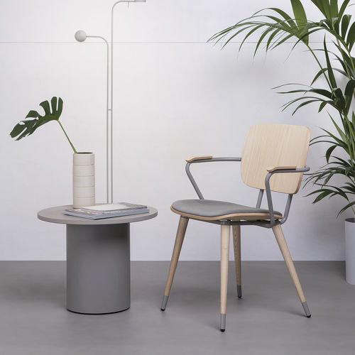 Sedia contemporanea - ABC 973 - Vergés - da interno / in legno massiccio / in metallo