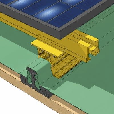 Sistema di montaggio per tetto di tegole - ALUGRAF UNIVERSAL - Alubel - per tetto piano / su tetto / solare