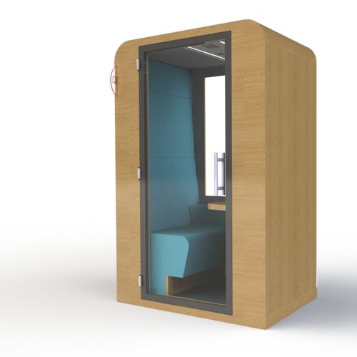 Ufficio POD acustico - UNO KHARA - SBS - ergonomico / con illuminazione LED integrata / in vetro