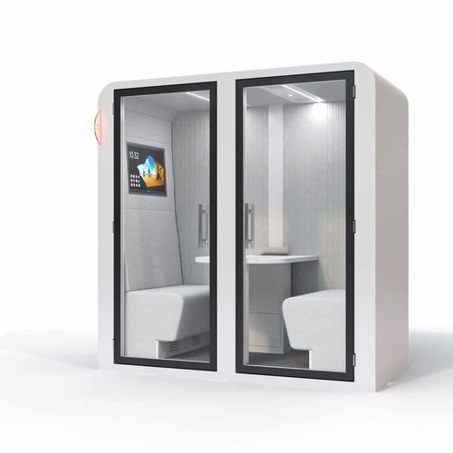 Ufficio POD acustico - DUO KHARA - SBS - ergonomico / con illuminazione LED integrata / in vetro