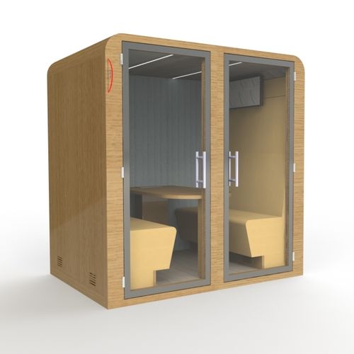 Ufficio POD acustico - QUATRO KHARA - SBS - ergonomico / con illuminazione LED integrata / in vetro