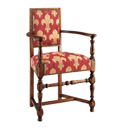 Sedia Luigi XIII - FA317 - Henryot & Cie - da interno / in tessuto / con supporto in legno