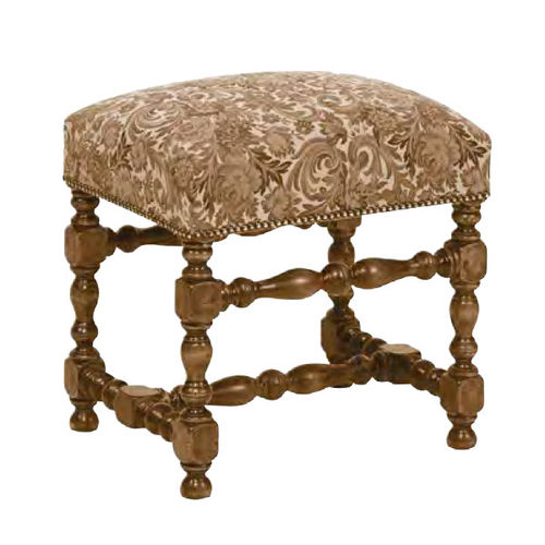 Sgabello Luigi XIII - Henryot & Cie - con supporto in legno / imbottito / multicolore